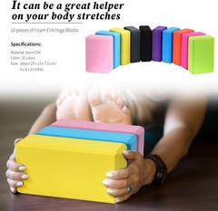 10 Pcs Foam EVA Yoga Blocks Lightweight Non Slip Supportive Yoga Bricks for Pila