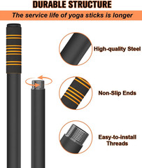 5Ft Yoga Stick – Heavy-Duty Steel Adjustable Stretching Bar for Mobility, Flexib