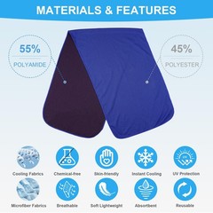 Cooling Towel 4 Pack 40″x12″, Instant Cold Gym Towel for Men Women, Soft Brea…