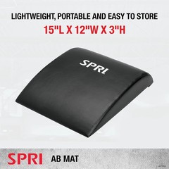 SPRI Ab Mat – Workout Accessory for Abdominal Exercises, Sit-Ups, Black