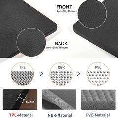 Large TPE Yoga Mat 6’x4’x1/2″ Extra Thick Non-Slip Exercise Mat – for Yoga Pi…