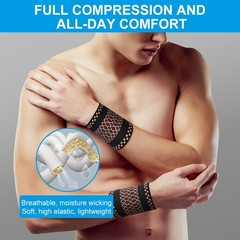 AOOWU Wrist Brace, 2 Pack Elastic Wrist Support with Strap, Unisex, Right or …