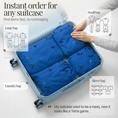 4-Piece Luxury Compression Packing Cubes & Bags for Travel – Maximize Spac