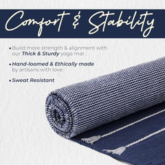 Organic Cotton Yoga Mat – Handmade, Washable, Multi-Color, 74″x26