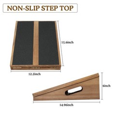 Slant Board for Calf Stretching, Adjustable Wooden Calf Stretcher Incline Boa…