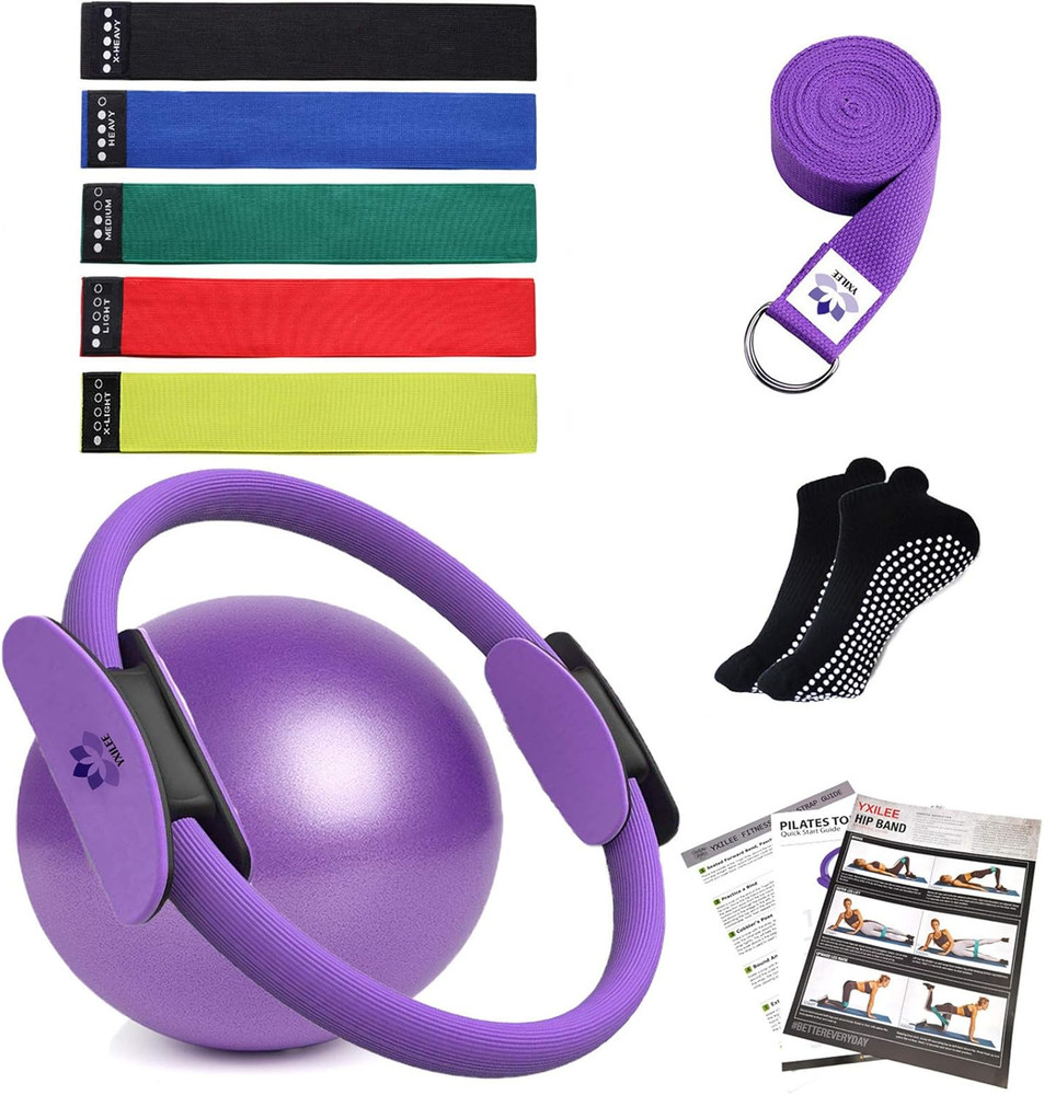 Pilates Ring Circle Set – Workout at Home Workout Equipment Women – Booty Bands