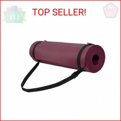 Fitvids 1/2-Inch Thick High Density Foam Exercise Yoga Mat with Carrying Strap,