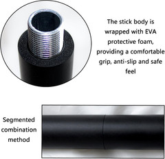 Adjustable 5ft Yoga Stick with Foam Grip for Flexibility and Balance