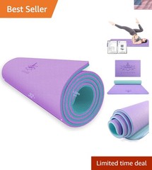 Durable Extra Thick Yoga Mat – 72″ x 32″ Eco-Friendly TPE – 1/2″ Thickness