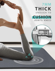 Yoga Mat Double-Sided Non Slip, 72” X 32” X 7Mm – Extra Wide & Thick Yoga Mat