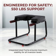 Yoga Headstand Bench with Wood Frame & PU Pad – 300 lb Capacity Inversion Chair