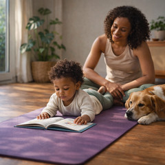 Yoga Mat Non Slip Thick Exercise Workout Pilates Home Fitness Purple