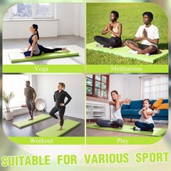 2 Inch 72″x24″ Thick Foldable Yoga Mat with Carry Strap, Non-slip Portable Fo…