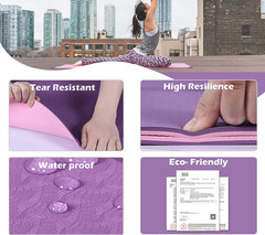 Non-Slip Yoga Mat 1/4″ Thick Exercise Fitness Workout Mat w/ Sling & Bag