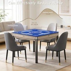 Mahjong Mat for Table, Non-Slip Noise Reduction American Mahjong Table Blue