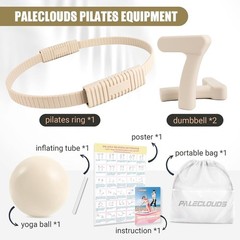 Kit esencial de pilates con aro y pelota de pilates, 2,2 lb * 2 mancuernas