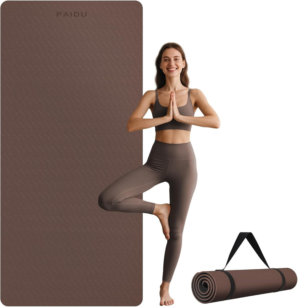 Extra Long Wide Yoga Mat 76″X33″X2/5 Inch – Non Slip Thick Exercise Mat for Home
