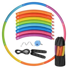 Weighted Exercise Hoop for Adults, 2.2lbs Adjustable Fitness Hoop, 8 Detachab…