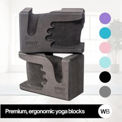 WRIST Buddy Yoga Blocks Gray 2pk | Reduces and Prevents Wrist Pain, Comfort 19z