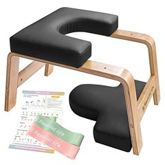 Yoga Headstand Bench Wood PU Black