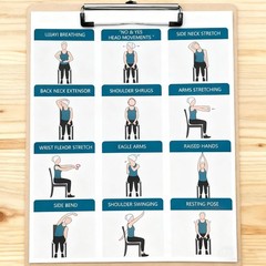 4pcs Chair Yoga Posters for Seniors Easy-to-Follow Charts for Balance & Strength