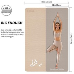10mm Large Yoga Mat (6’x 4′) – Extra Long and Wide 72 x 48 x 0.4 inches, Non-…