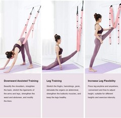 Yoga Stretching Strap, Adjustable Height Leg Stretcher Waist Back Stretch Ban…