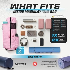 MAGNILAY Yoga Mat Bag – for Women and Men, Carrier, One Size, Pink