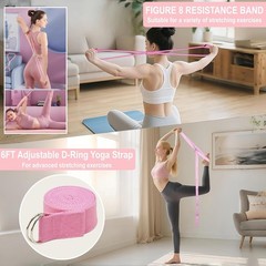 Eco-Friendly Pilates Equipment Set with Booty Bands & Figure 8 Resistance Band