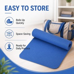 Extra Thick 10mm Exercise Yoga Pilates Mat Gym Fitness NBR 72″x 24″ w/ Bag Strap