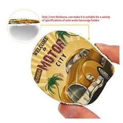 2 Packs Absorbent Car Coasters for Drinks Cup Mat, 2.8 inches Non Slip Car Cup