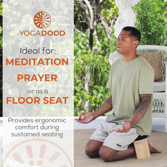 Yoga Dood Meditation Bench – Folding Bamboo Meditation Stool with Velvet Cushion