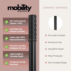 5Ft Yoga Stick Made from Natural Bamboo – Stretching Stick for Mobility, Balance