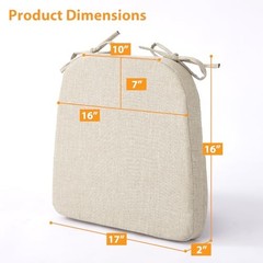 Chair Cushions for Dining Chairs, 2″ Thick Seat 4 Count(Pack of 1) Beige