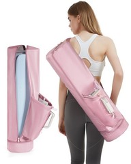 sportsnew Yoga Mat Bag, Full Zip Yoga Mat Carrier Bag with Drawstring Water B…