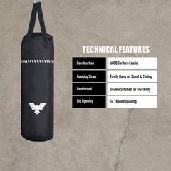 Elite Sports Boxing Bag 4 FT – Heavy Duty Canvas Punching Bag with Straps