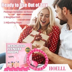 65 Inch Adjustable Fitness Waist Hoop – 32 Detachable Links, Quiet Non-Drop F…