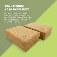 Cork Yoga Blocks Non-Slip Durable Support Asana Practice Fitness Accessories New
