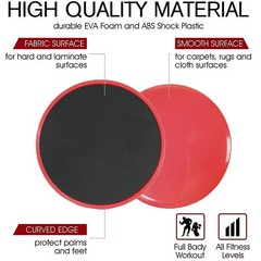 Ab Workout Sliders Core Gliders for Yoga Pilates Fitness Training, Red