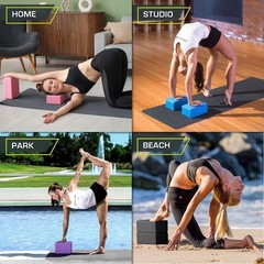 Flexible Yoga Blocks 4”x6”x9” – Lightweight EVA Set of 2 for Safe Alignment