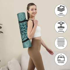 Yoga Mat Thick (8MM,1/3″), Eco-Friendly POE Non Slip Yoga Mat, High Rebound & Sh