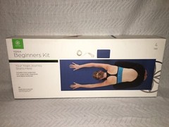Gaiam Beginners Yoga Kit 4 mm (Mat, Block and Strap) Navy New In Box