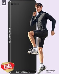 KEEP Black 72″x26″ Yoga Mat PU Rubber