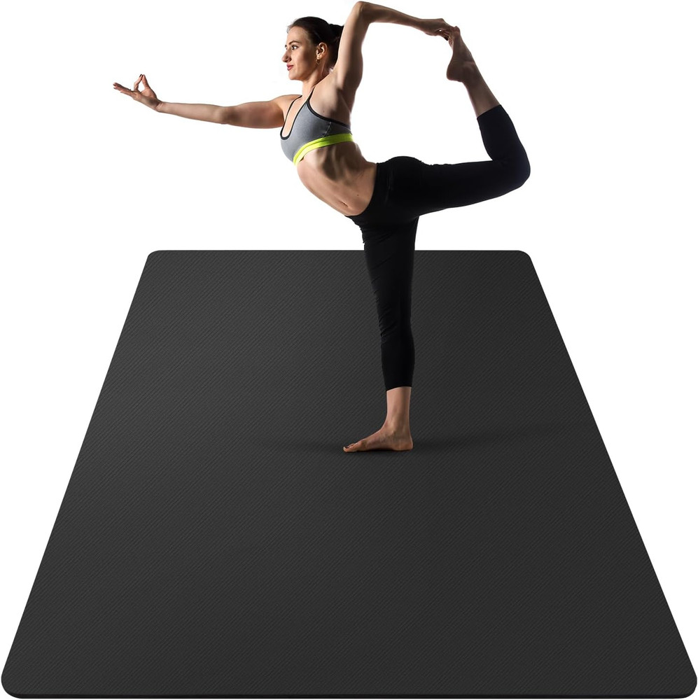 Extra Thick Non-Slip Yoga Mat, 10MM Eco-Friendly Rubber with Strap for Home Work