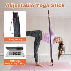 RACOC Yoga Stick Sturdy Steel, 5 Ft Adjustable Stretching Stick for Mobility,…