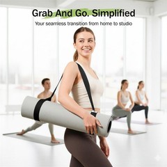 Yoga Mat Strap Adjustable Cotton Carrier Sling Black Durable Portable Secure …