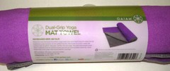 New Gaiam Mat Towel Fast Drying Non Slip Hot Yoga Pilates Pink Purple Gray Grip
