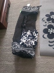 Vera Bradley NIGHT & DAY YOGA Workout Exercise MAT & BAG CARRIER Black Gray