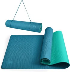 72″x24″x6mm Yoga/Pilates Non-Slip Exercise Mat w/Carrying Strap Ocean Blue