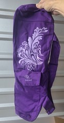 Gaiam Purple Yoga Mat Bag Canvas Floral Zip Closure Adjustable Carry Strap